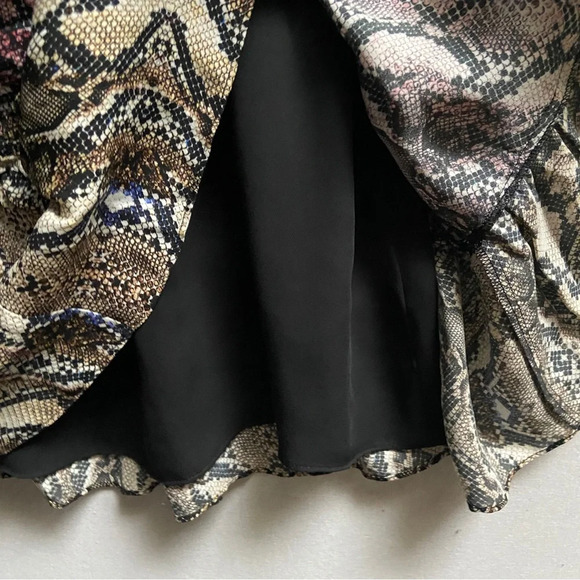 Parker Silk Tiered Blue Gladis Snakeskin Print Mini Dress Size XS - Picture 9 of 16